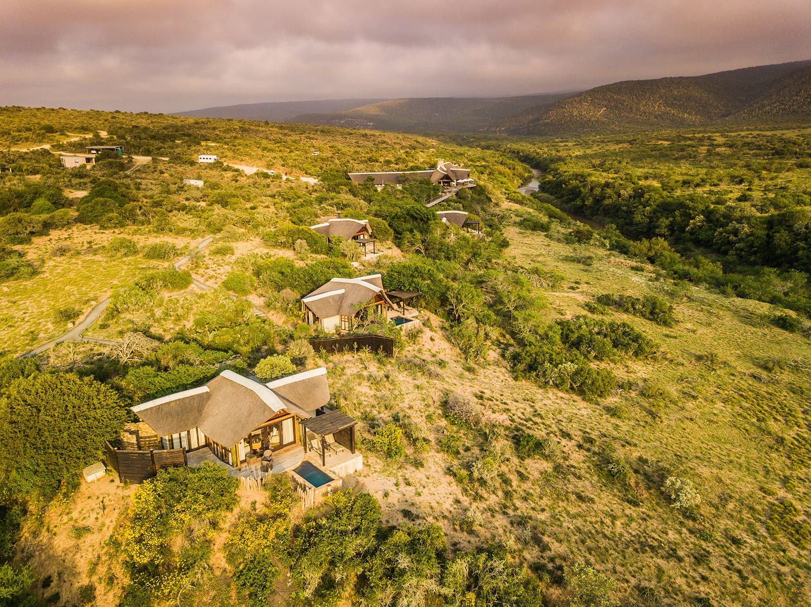 KWANDWE PRIVATE GAME RESERVE – Great Fish River Lodge – Aerial-view