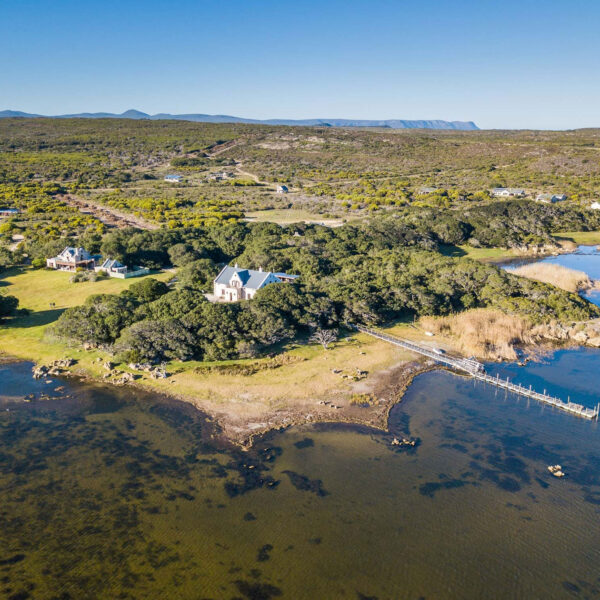 Coot Club - Clubhouse and Stone Cottages aerial view