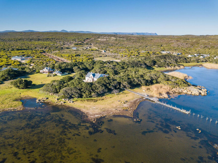 Coot Club - Clubhouse and Stone Cottages aerial view