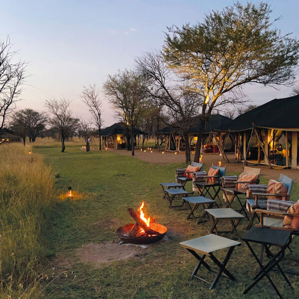 legendary expeditions nyasi tented camp main area and campfire seating