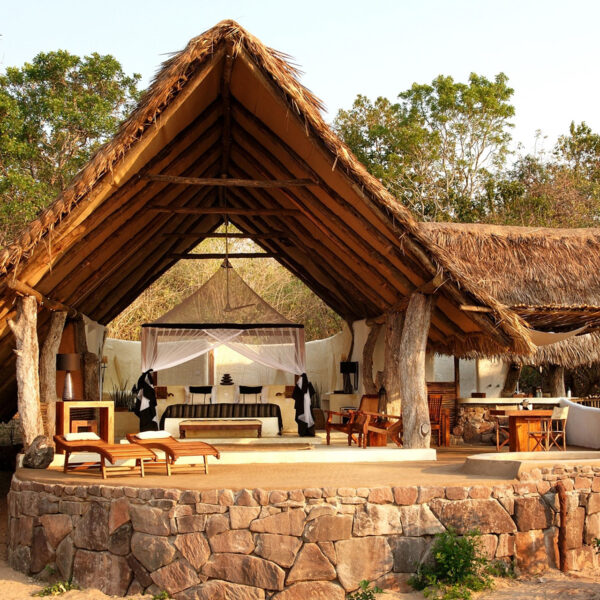 nomad tanzania kiba point, nyerere suites open fronted bedrooms and private decking verandah