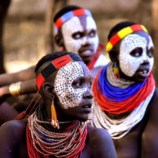 wild expeditions lale's camp colourful kara tribe members